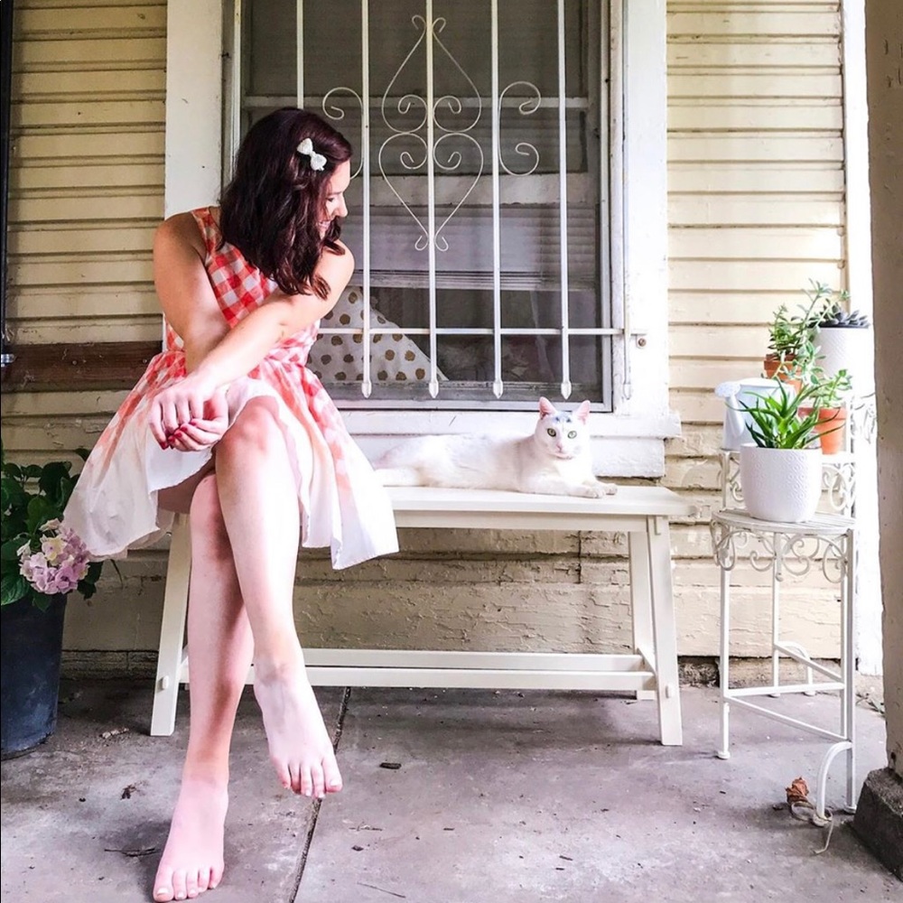 Orange Plaid Lauren Conrad Floral Dress